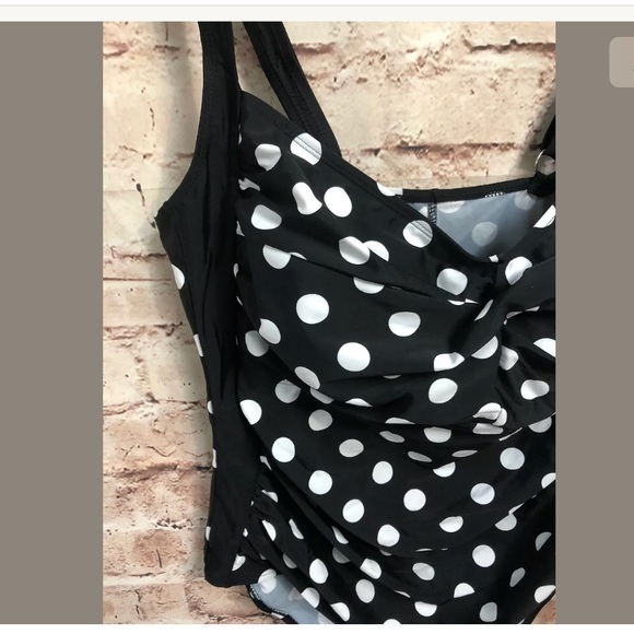 Camellias Polka Dot Swimsuit One Piece XXXL 3X - Picture 2 of 8